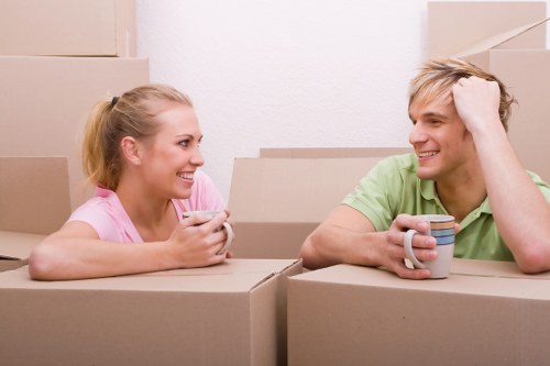 Packed boxes and household items prepared for removals in Bayswater