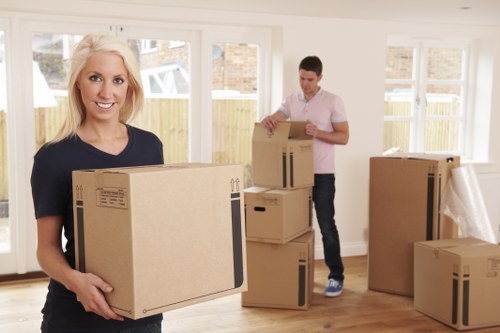 Moving supplies and packed items ready for short-term storage